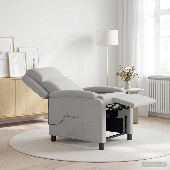 Massage Lænestol Skygrå Stof