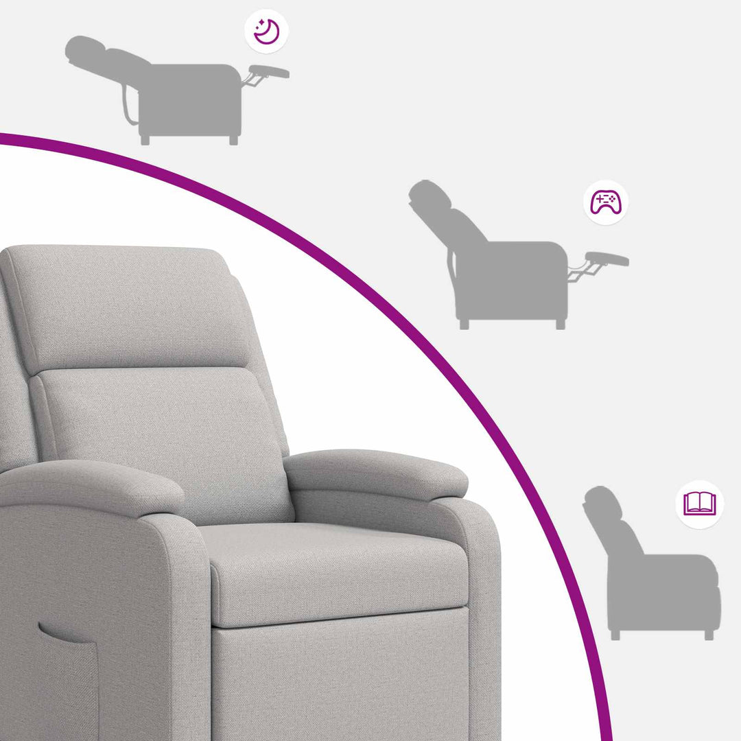 Massage Lænestol Skygrå Stof