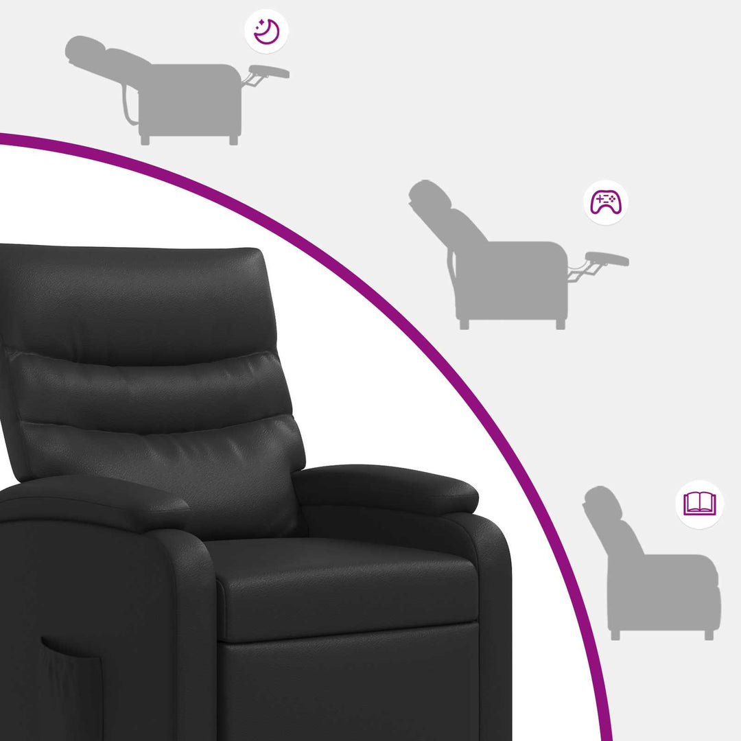 Recliner Sort Kunstlæder