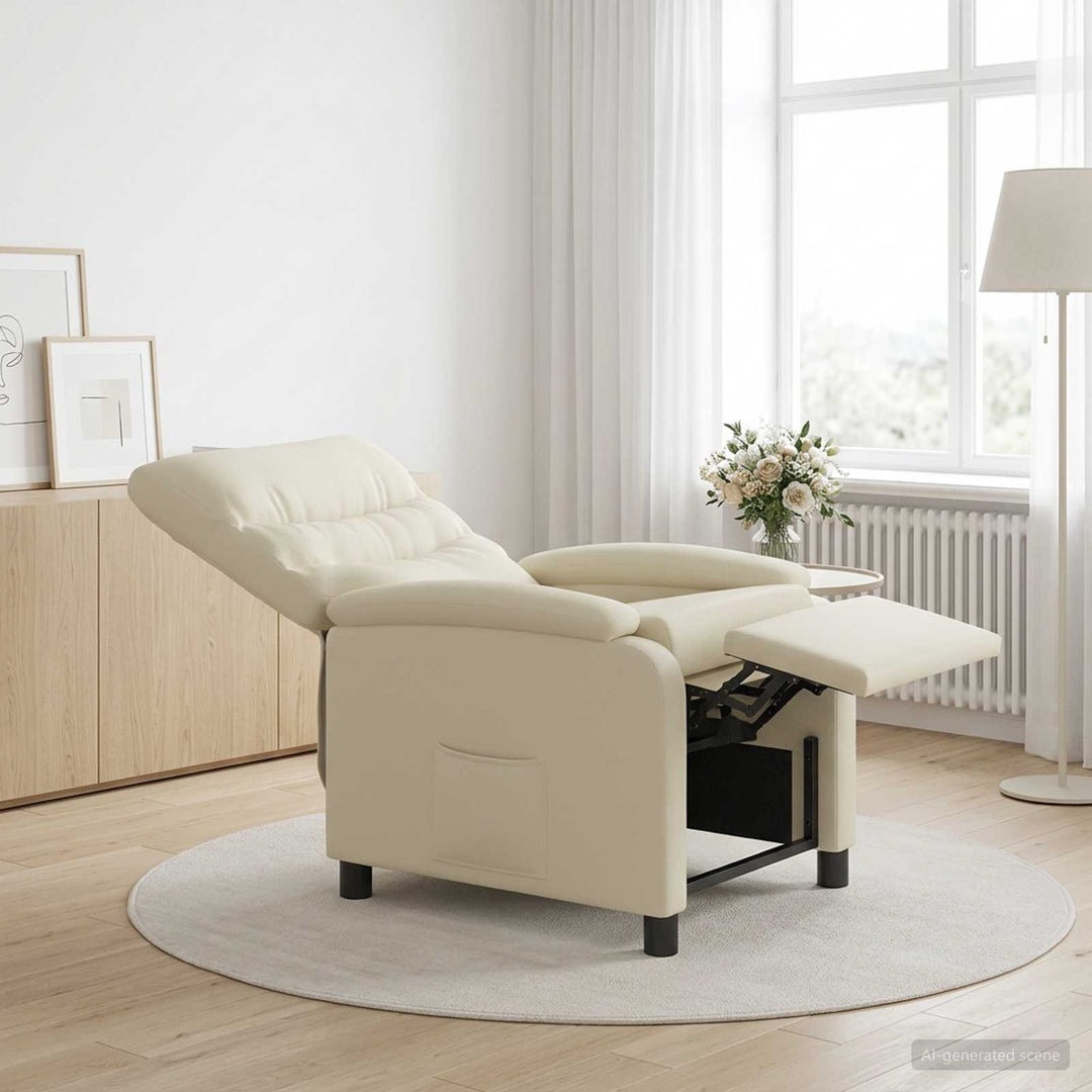 Recliner Cremefarvet Kunstlæder