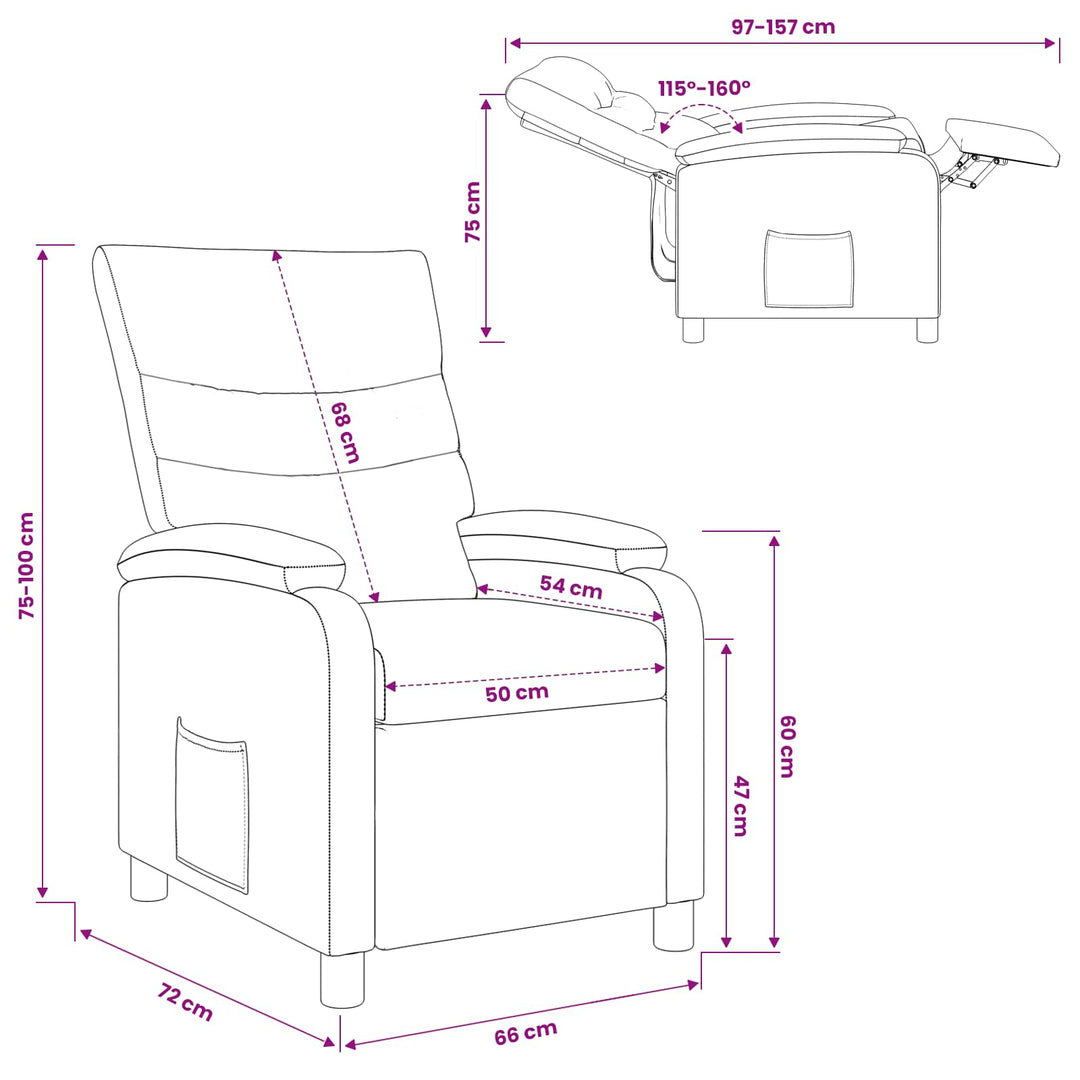 Recliner Sort Stof