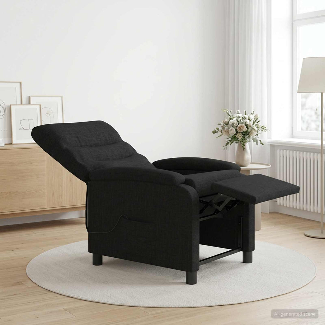 Massage Lænestol Sort Stof