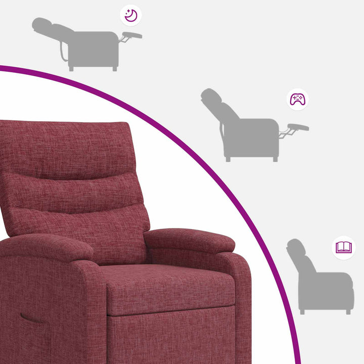 Massage Lænestol Vinrød Stof