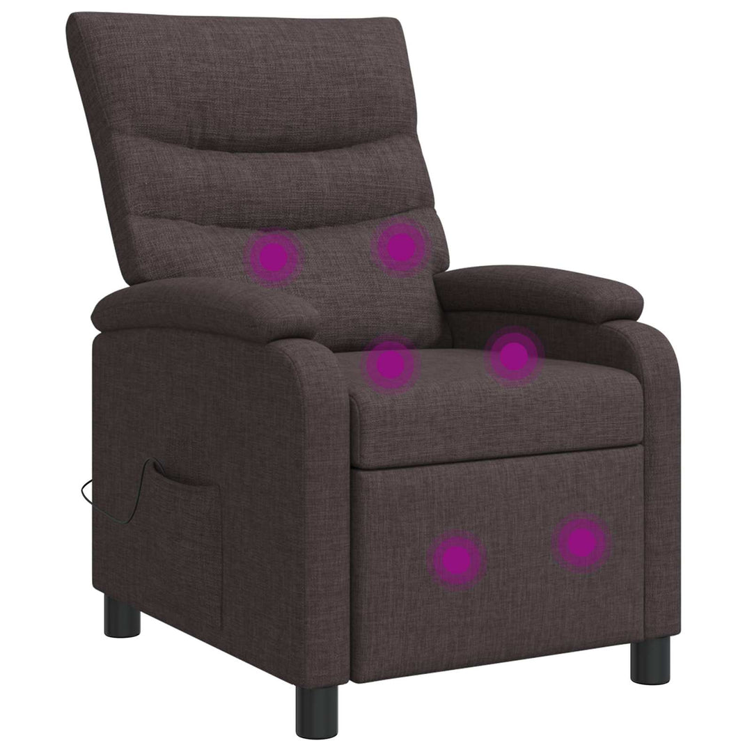 Massage Lænestol Mørk Brun Stof