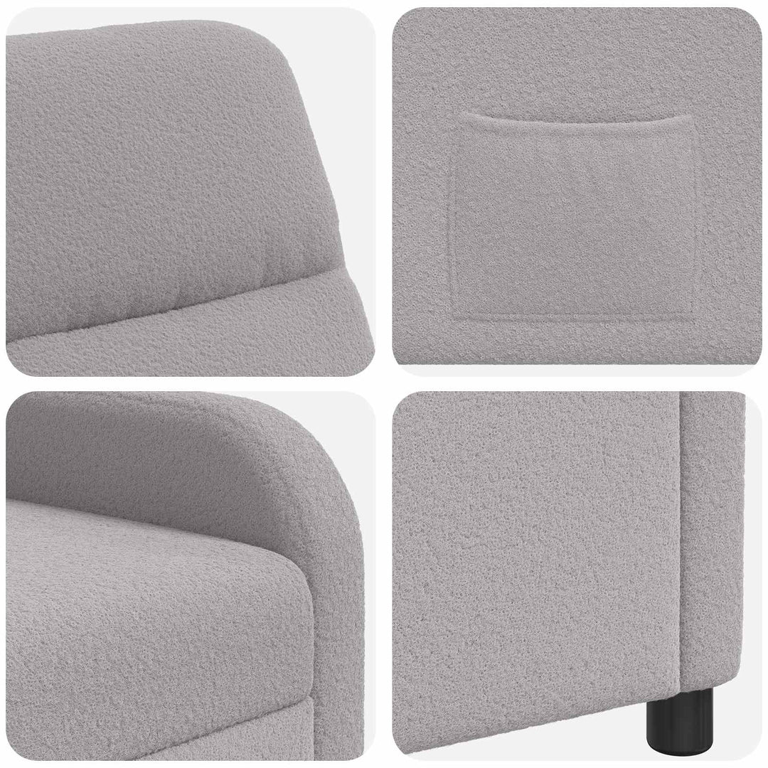 Recliner Lysegrå Bouclé