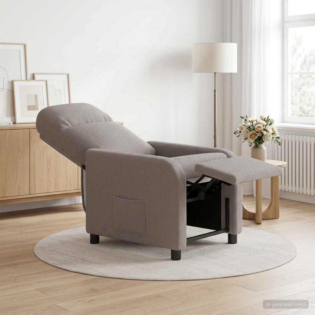 Recliner Lysegrå Bouclé