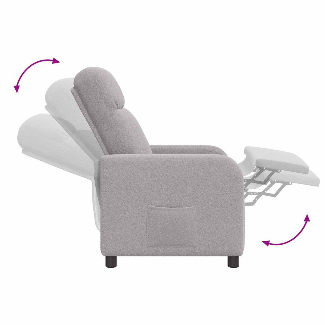 Recliner Lysegrå Bouclé