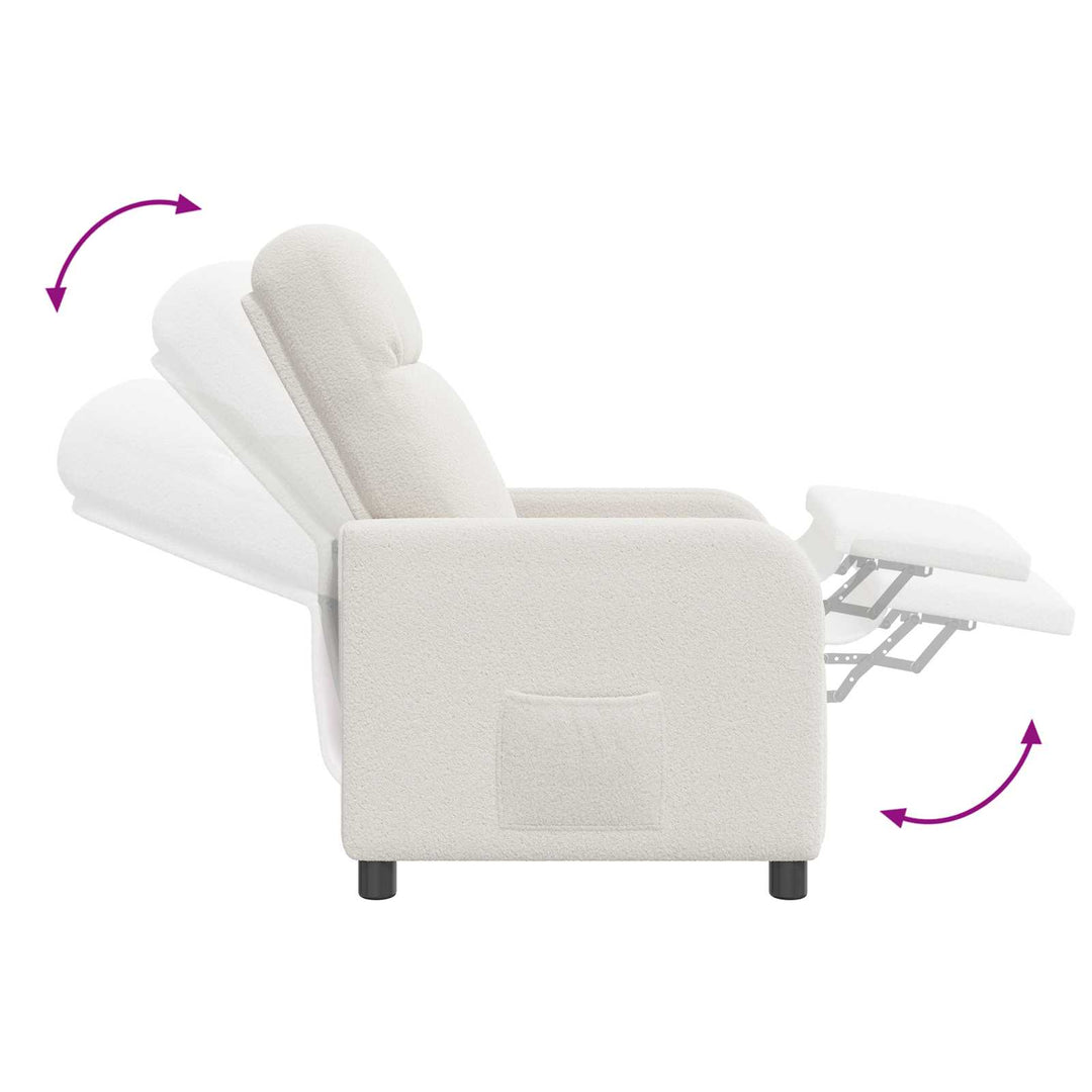 Recliner Cremefarvet Bouclé