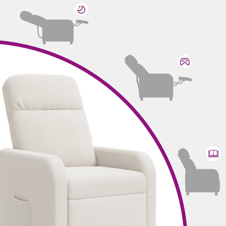 Recliner Cremefarvet Bouclé