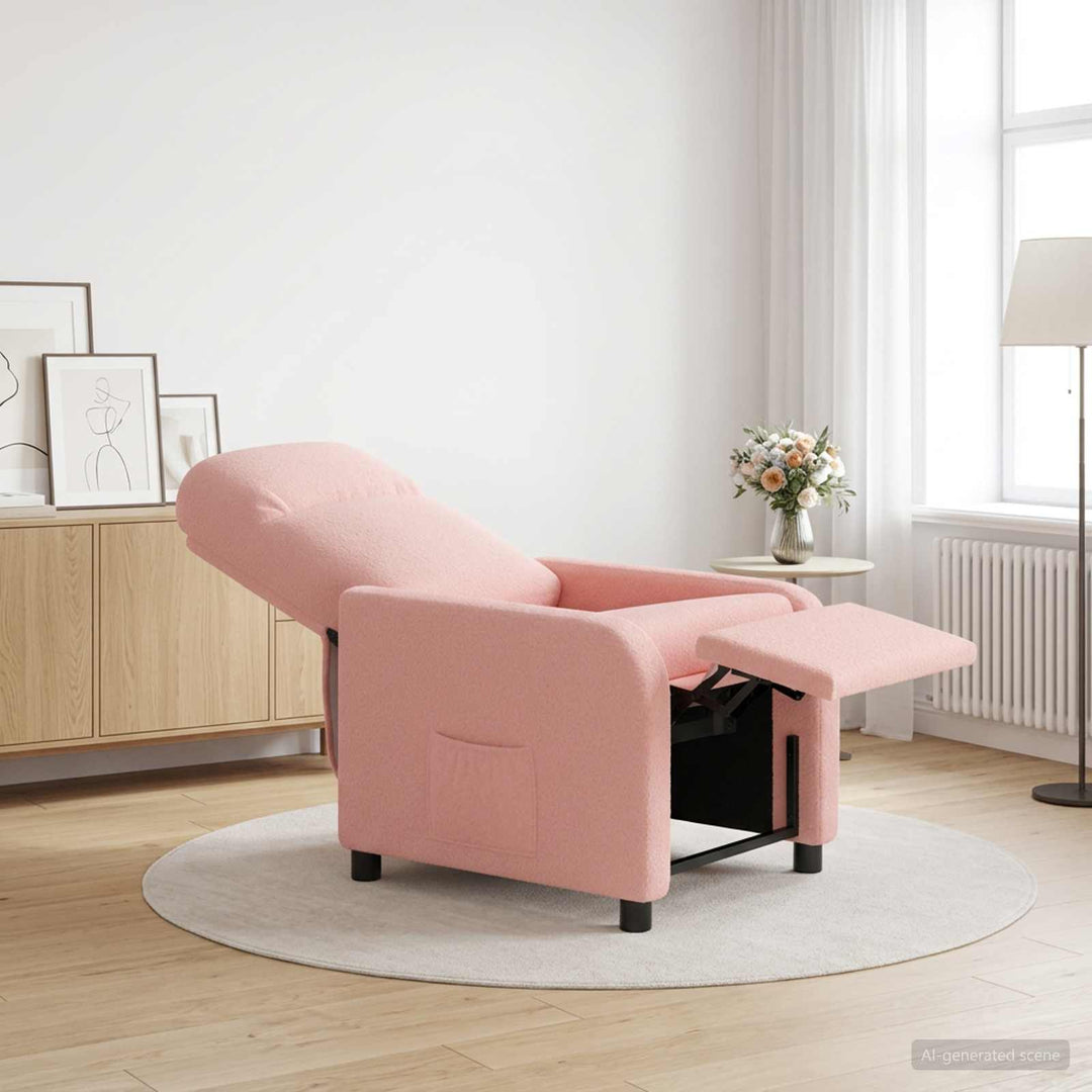 Recliner Lyserød Bouclé
