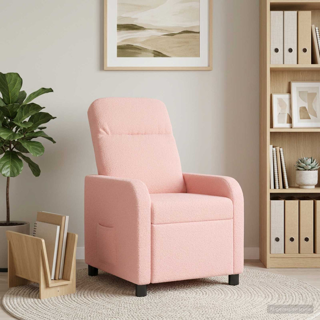 Recliner Lyserød Bouclé