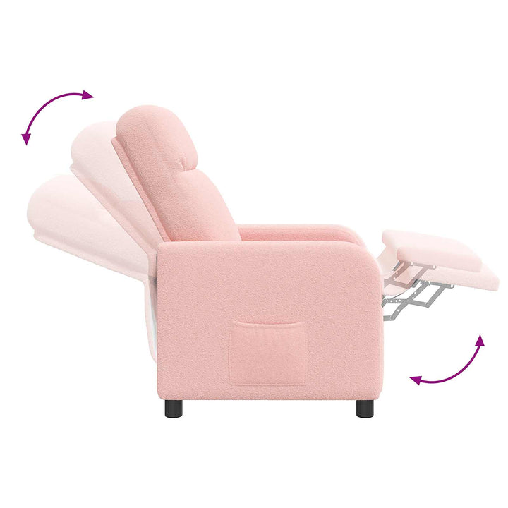 Recliner Lyserød Bouclé