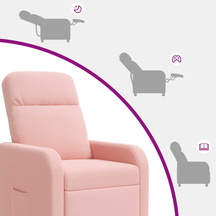 Recliner Lyserød Bouclé