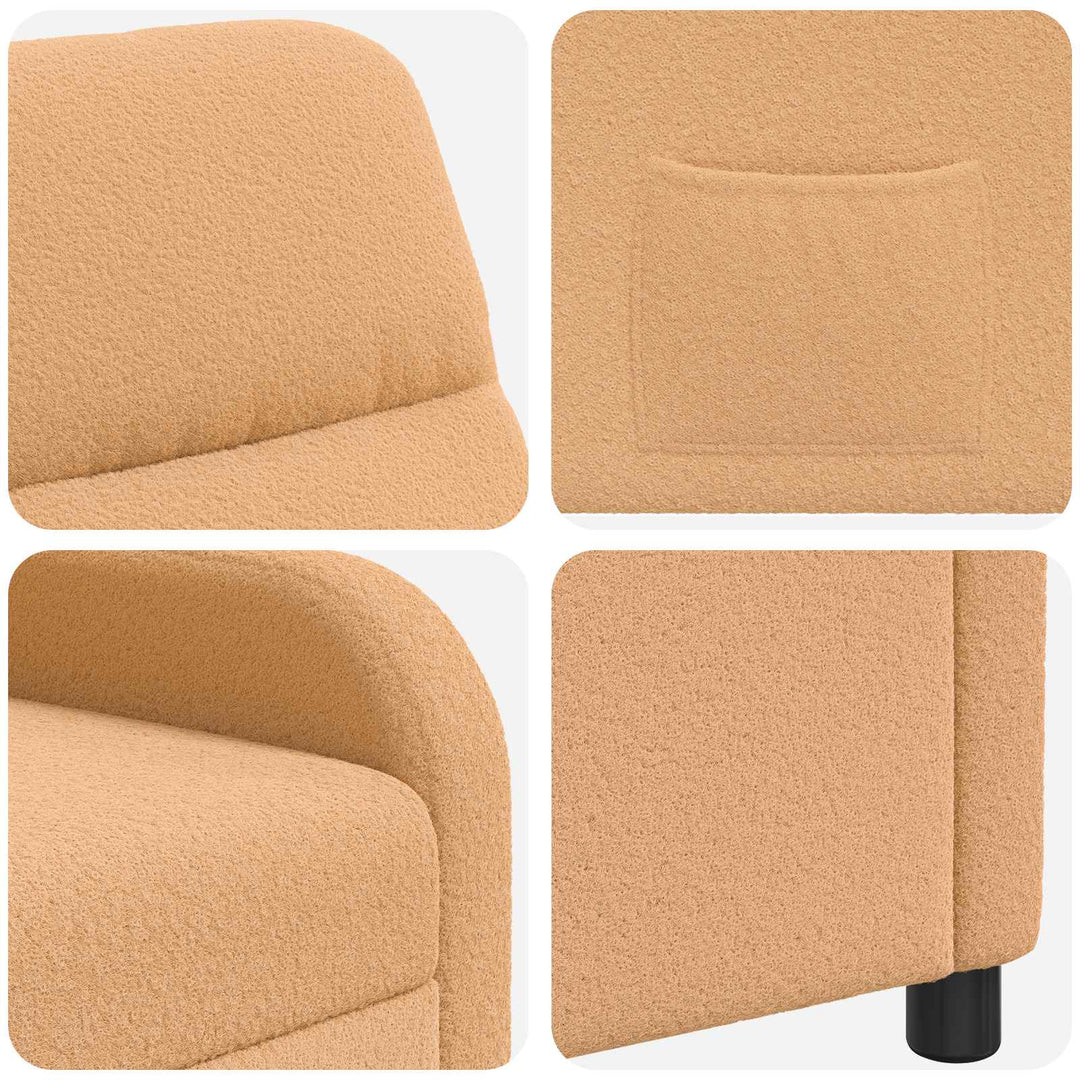Recliner Beige Bouclé
