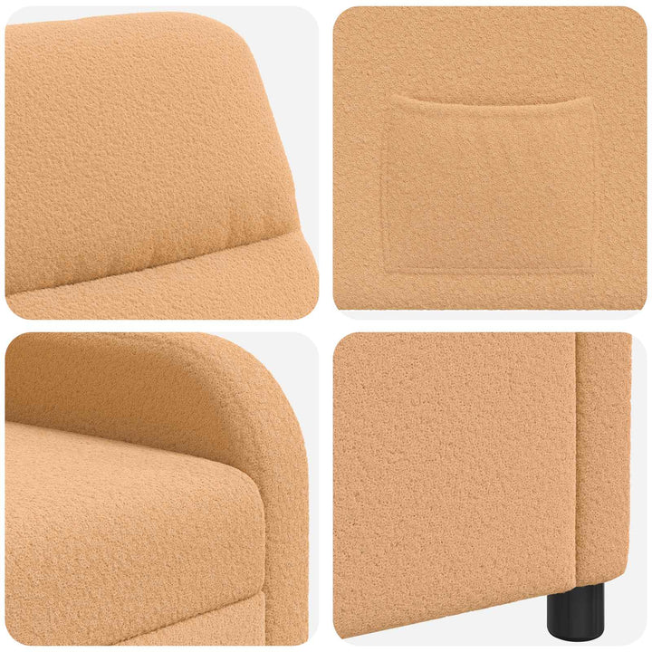 Recliner Beige Bouclé