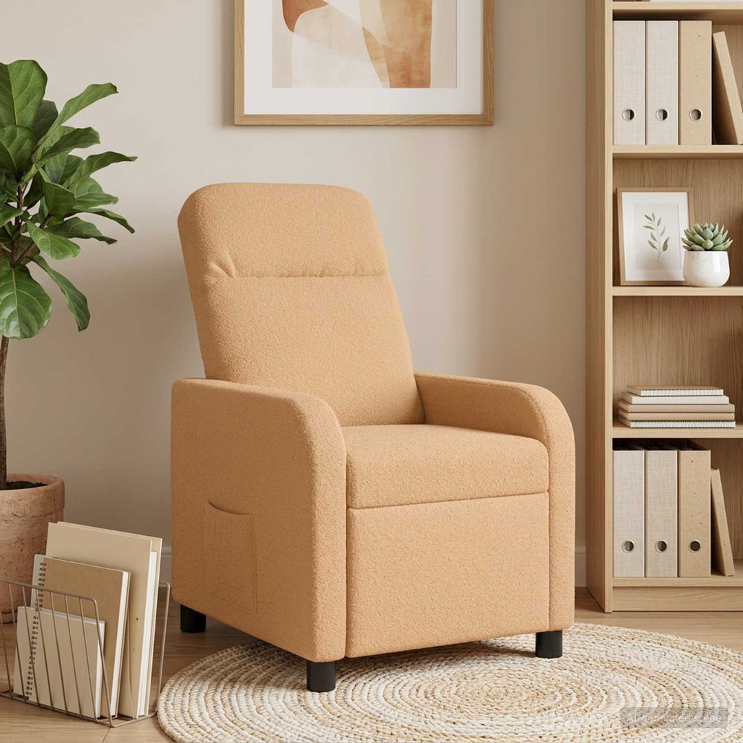 Recliner Beige Bouclé