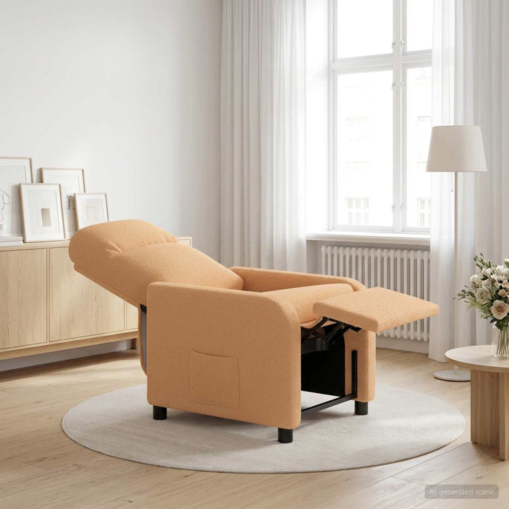 Recliner Beige Bouclé