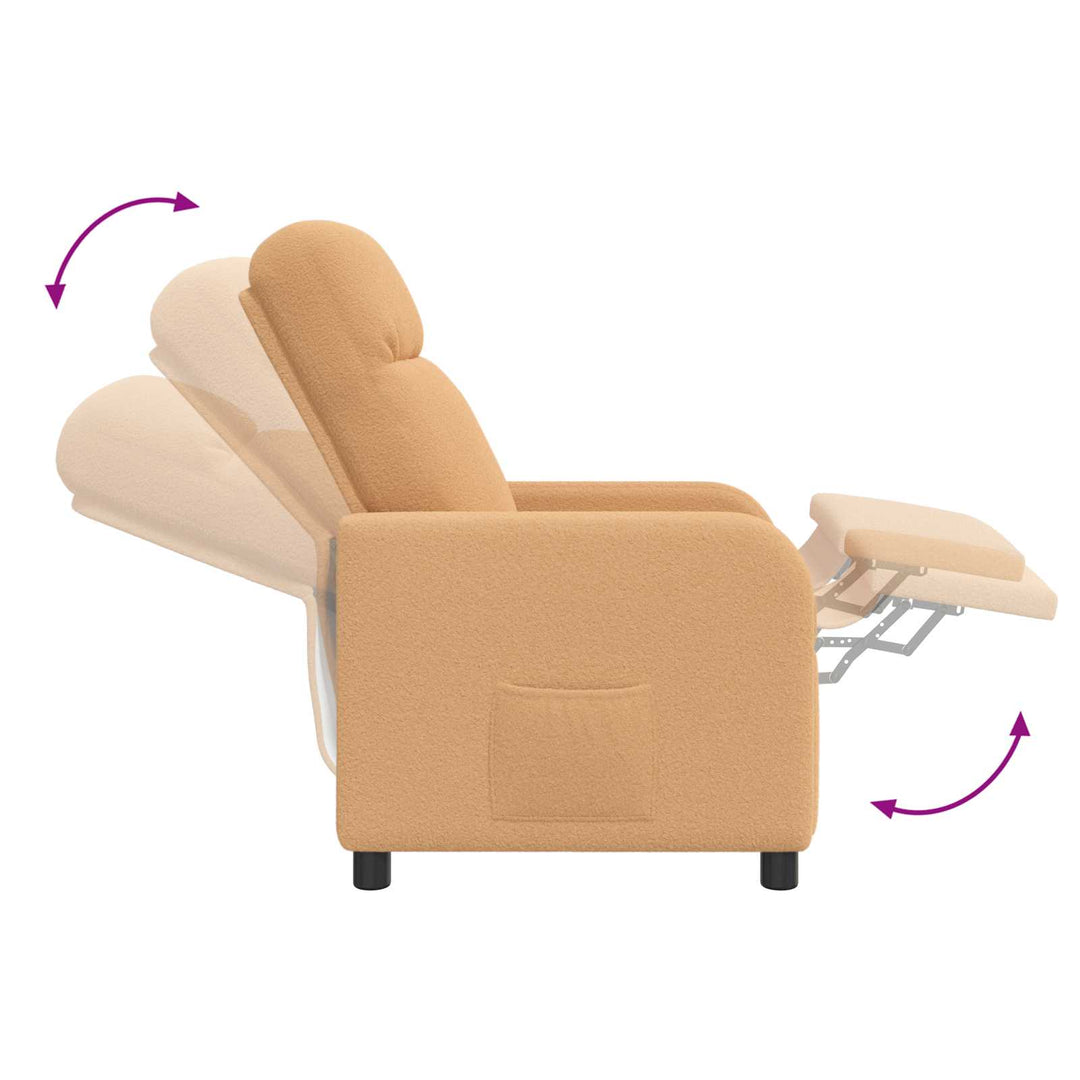 Recliner Beige Bouclé