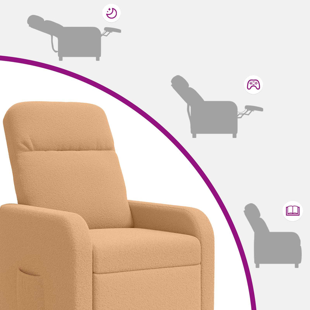 Recliner Beige Bouclé