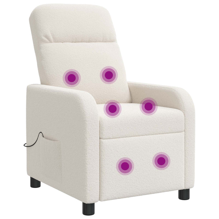 Massage Lænestol Cremefarvet Bouclé