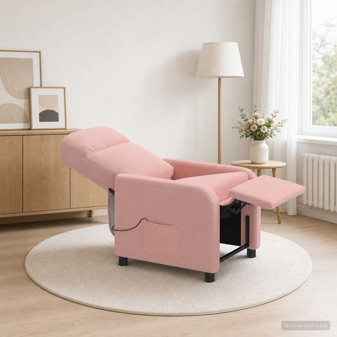Massage Lænestol Lyserød Bouclé