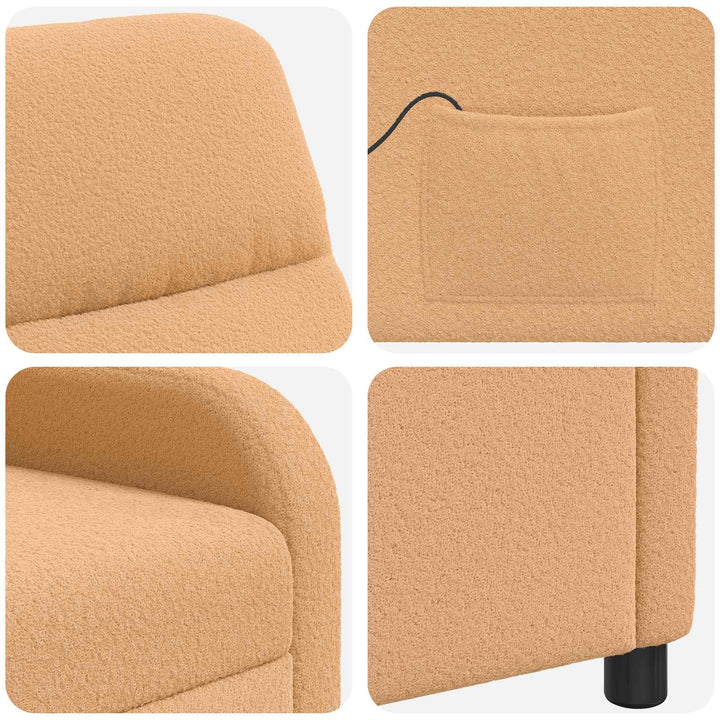 Massage Lænestol Beige Bouclé