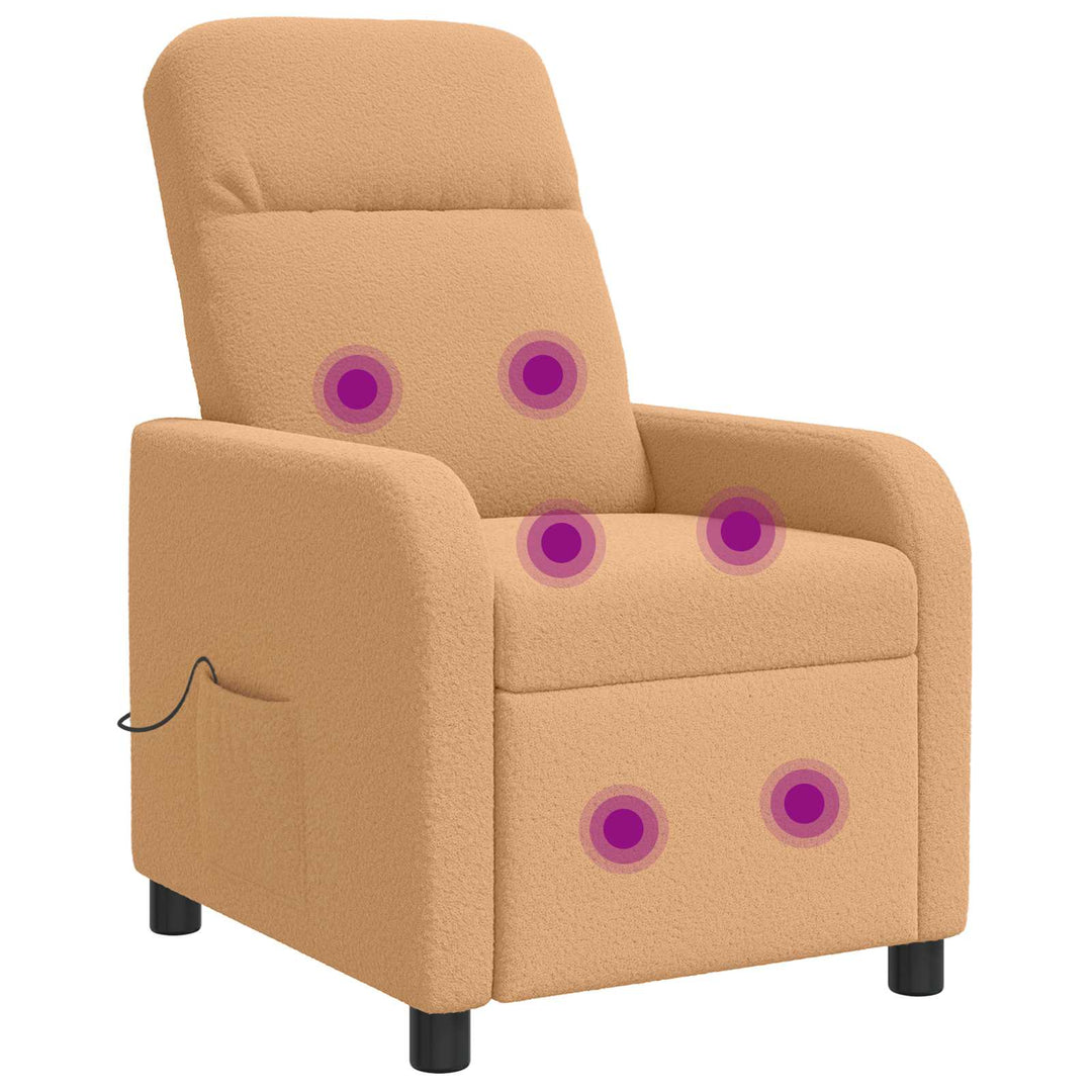 Massage Lænestol Beige Bouclé