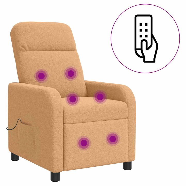 Massage Lænestol Beige Bouclé