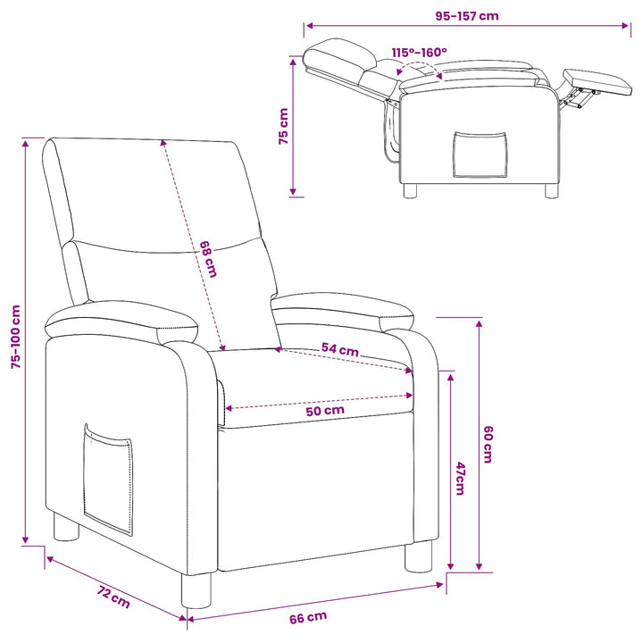 Recliner Sort Kunstlæder