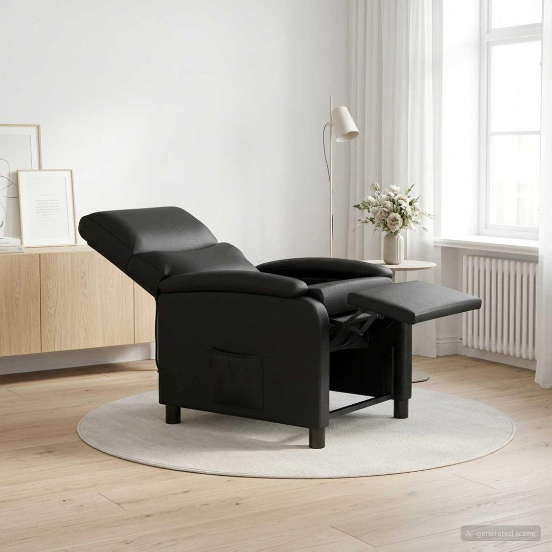 Massage Lænestol Sort Kunstlæder