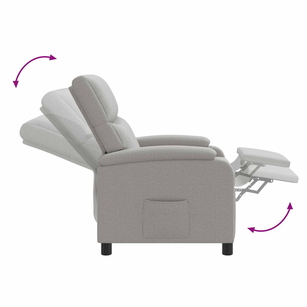 Massage Lænestol Skygrå Stof