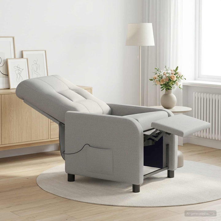 Massage Lænestol Skygrå Stof