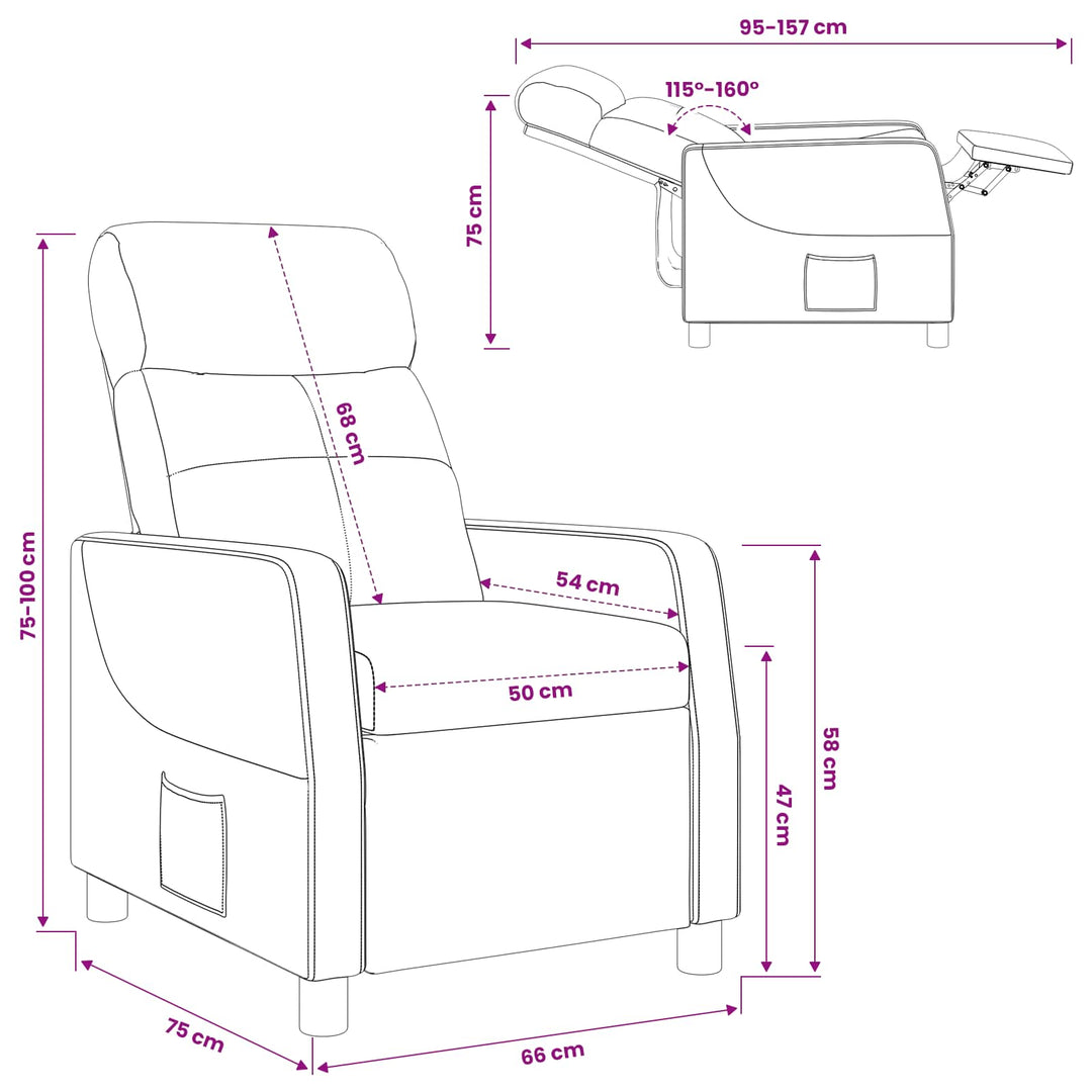 Recliner Lilla Stof