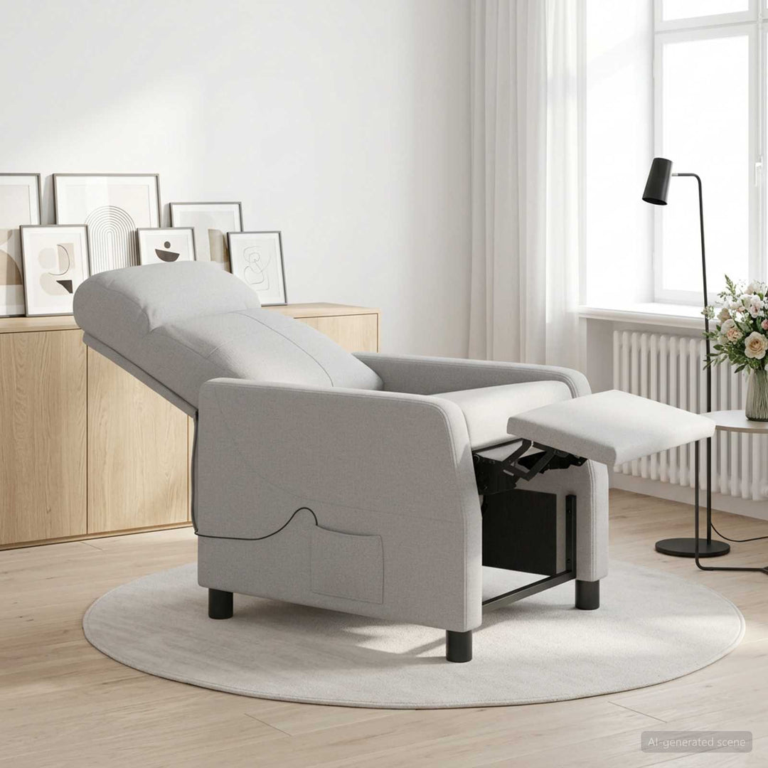 Massage Lænestol Skygrå Stof