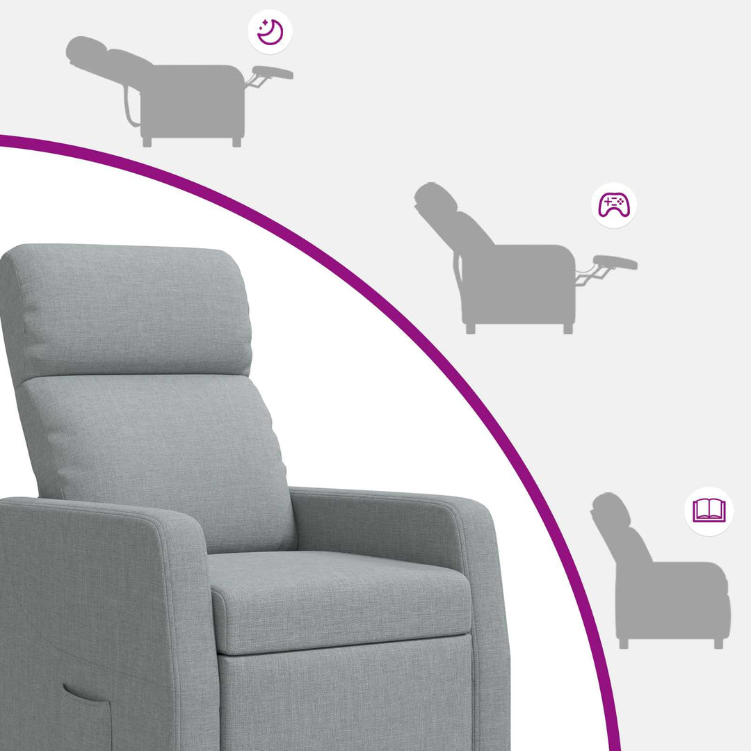 Recliner Lysegrå Stof