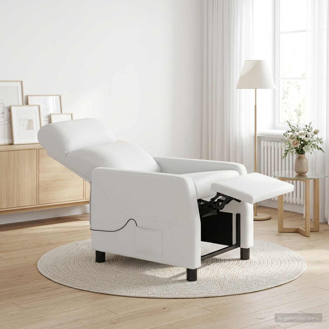 Massage Lænestol Hvid Kunstlæder