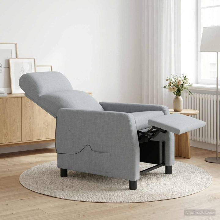 Massage Lænestol Lysegrå Stof