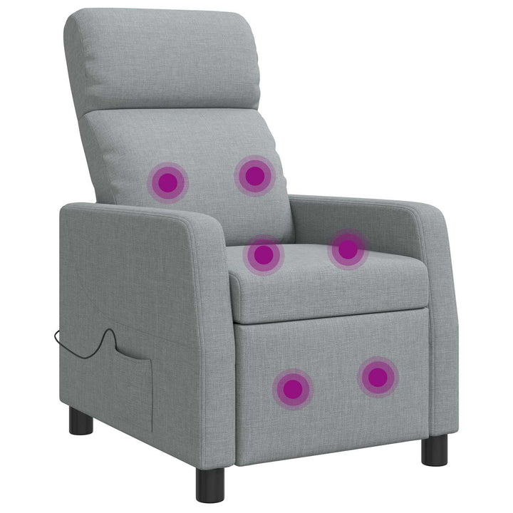 Massage Lænestol Lysegrå Stof