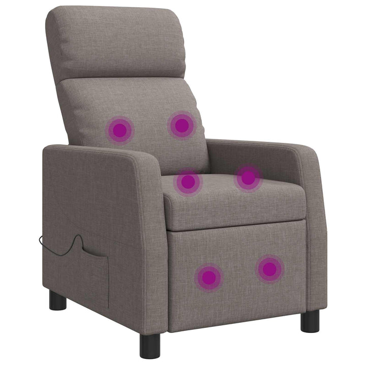 Massage Lænestol Gråbrun Stof