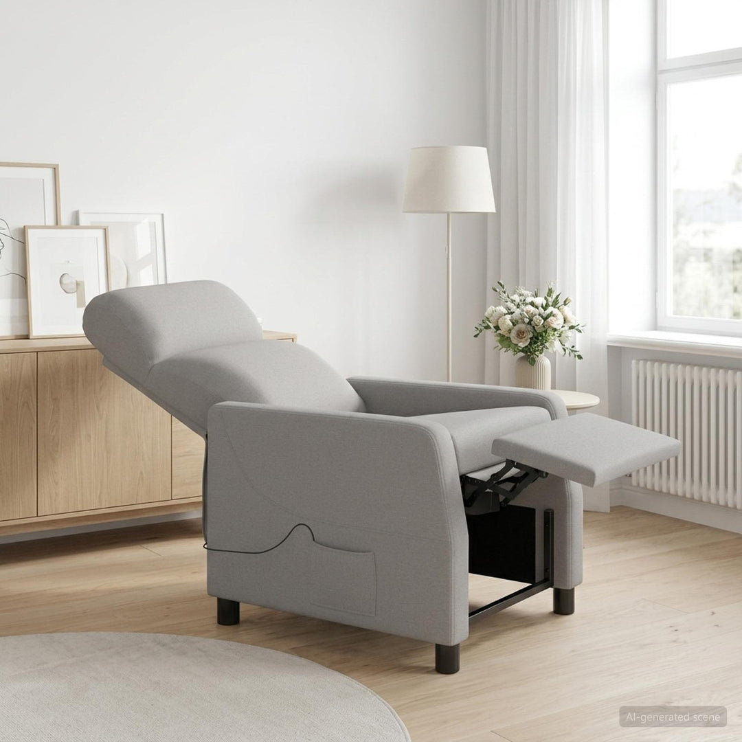 Massage Lænestol Skygrå Stof
