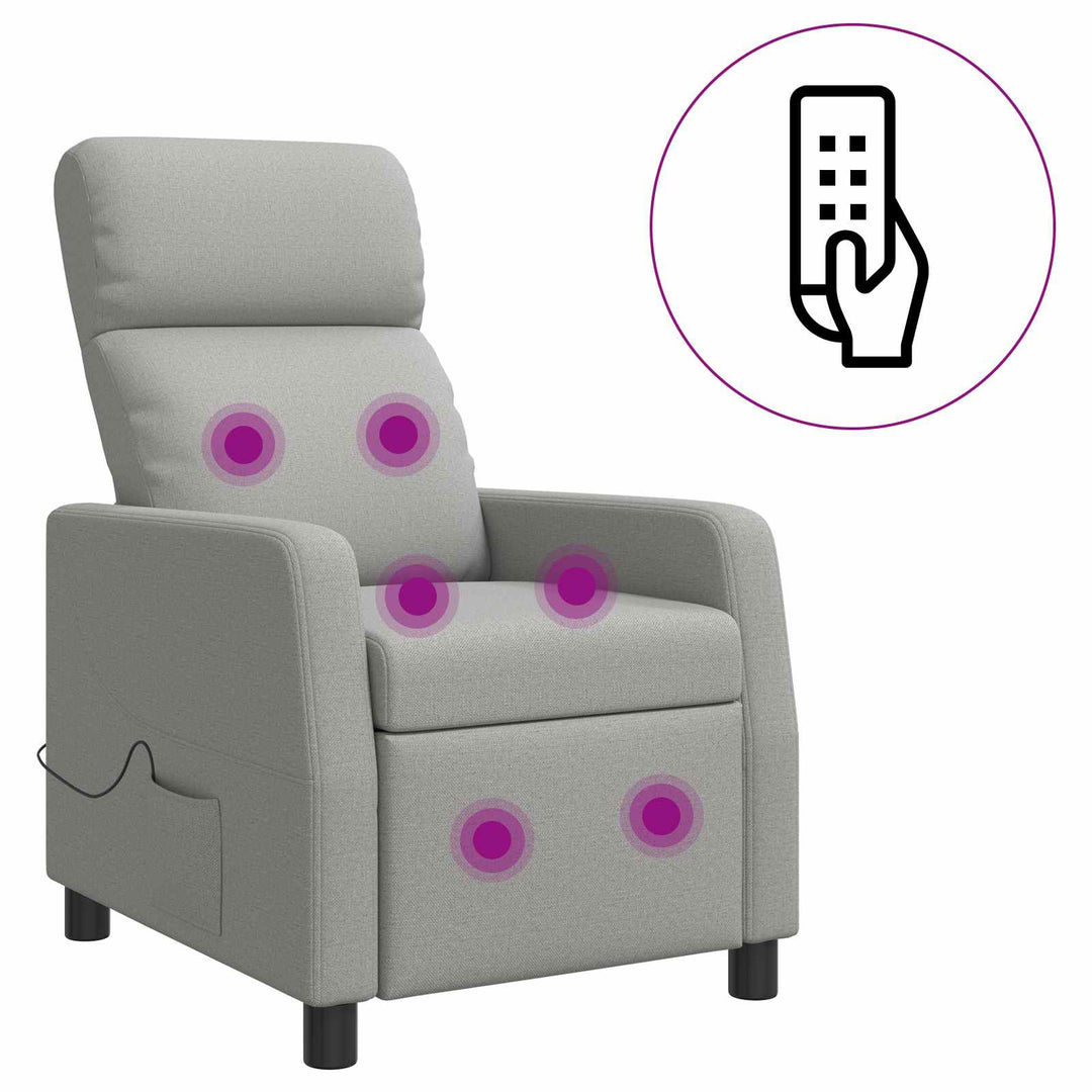 Massage Lænestol Skygrå Stof