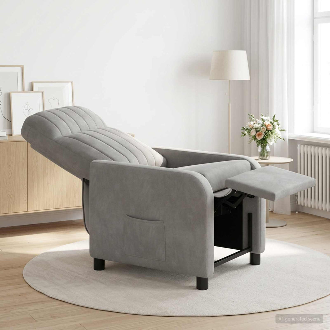 Recliner Lysegrå Velour (V)
