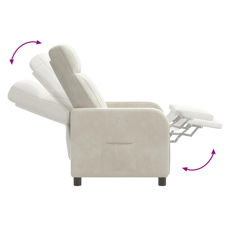 Recliner Cremefarvet Velour (V)
