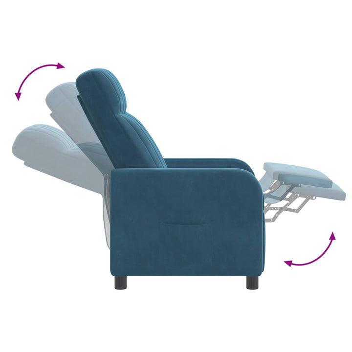 Recliner Blå Velour (V)