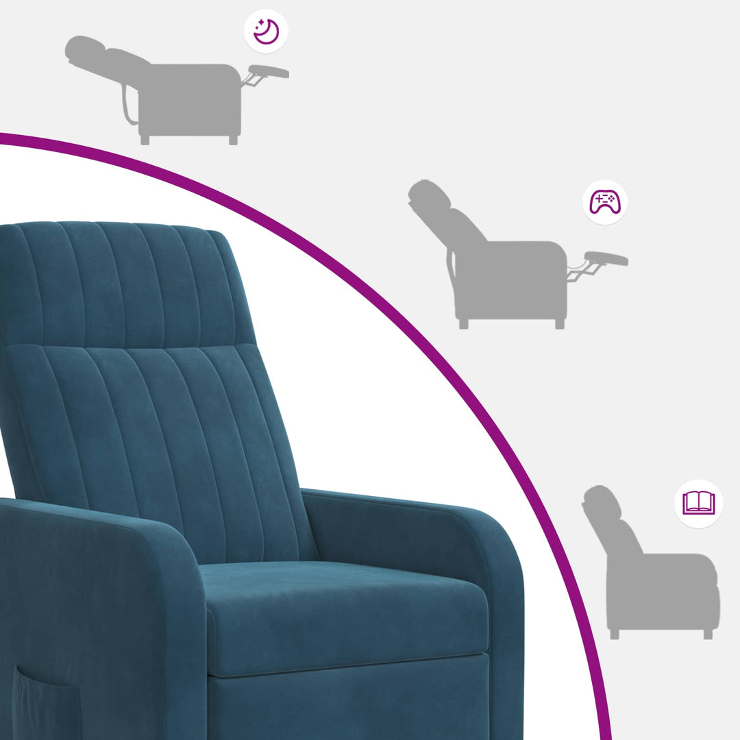 Recliner Blå Velour (V)