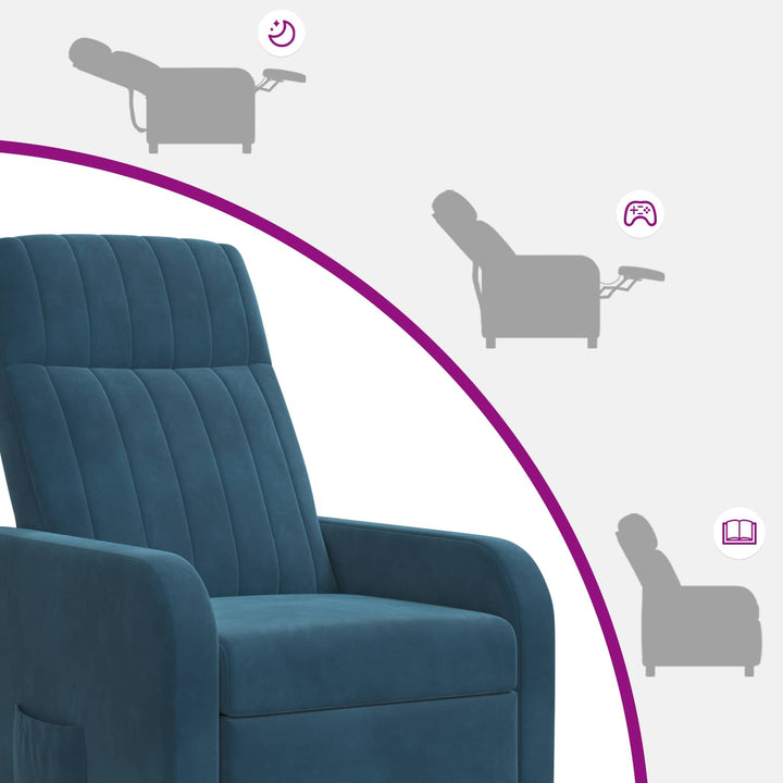 Recliner Blå Velour (V)