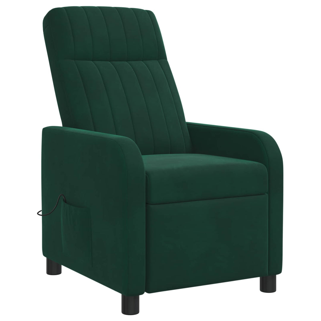 Massage Lænestol Mørkegrøn Velour (V)