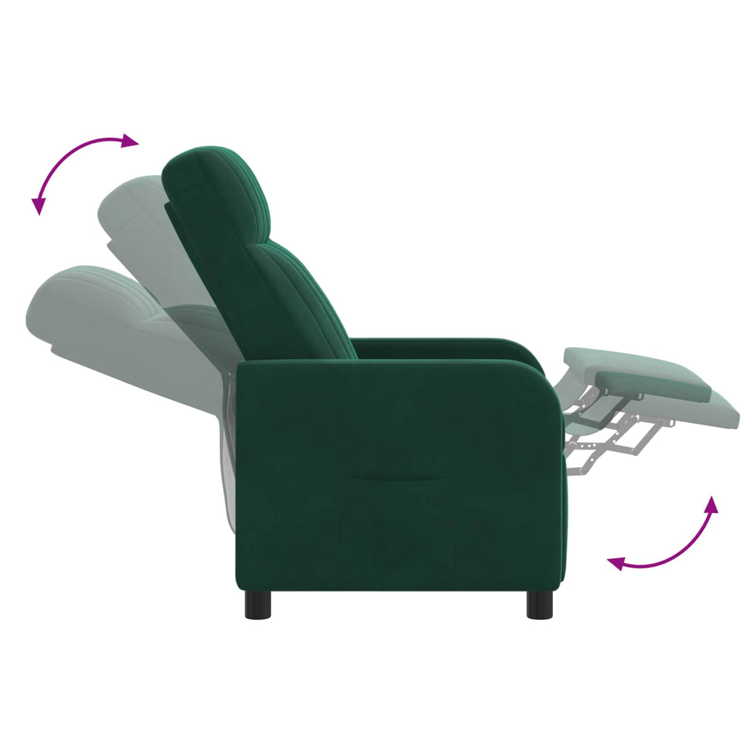Massage Lænestol Mørkegrøn Velour (V)