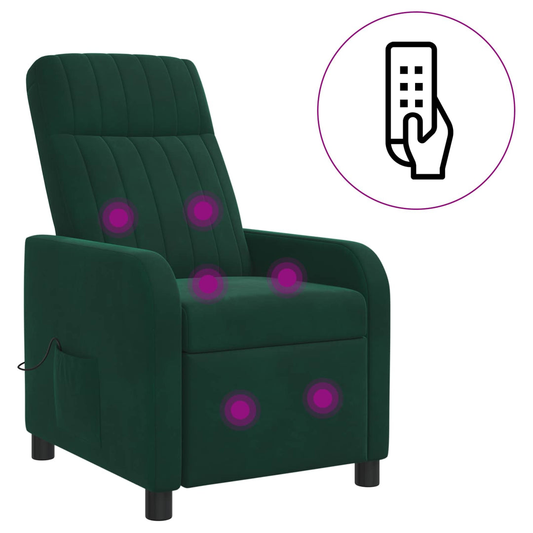 Massage Lænestol Mørkegrøn Velour (V)