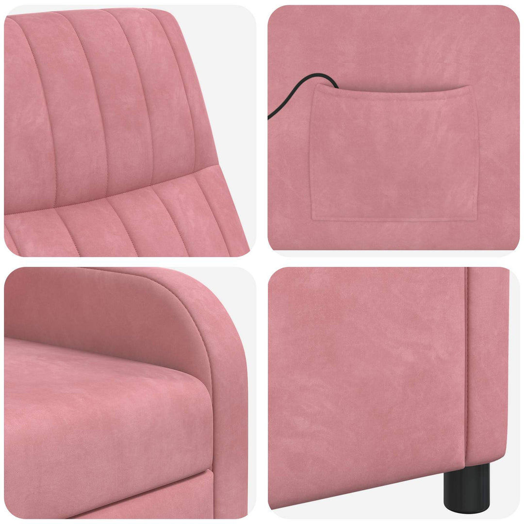 Massage Lænestol Lyserød Velour (V)